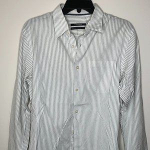 Club Monaco Men's Button Down Black Stripe Shirt